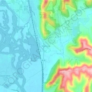 Maple Grove topographic map, elevation, terrain