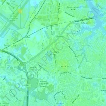 Diamond Lake Estates topographic map, elevation, terrain