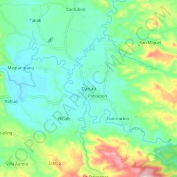 Danao topographic map, elevation, terrain