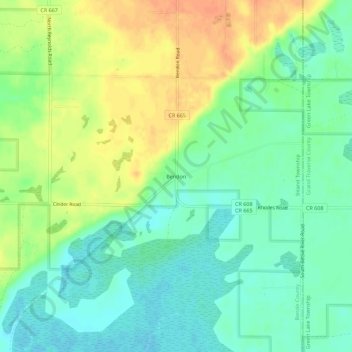 Bendon topographic map, elevation, terrain