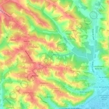 Courtise topographic map, elevation, terrain