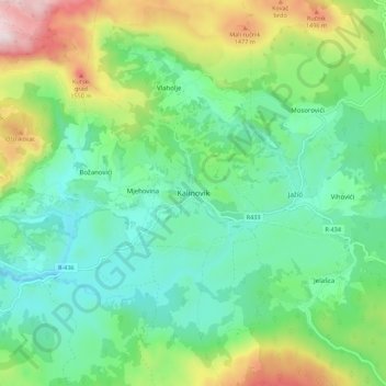 Kalinovik topographic map, elevation, terrain