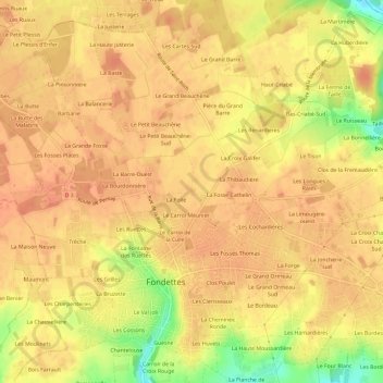 La Grosse Pierre topographic map, elevation, terrain