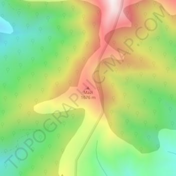 Mazi topographic map, elevation, terrain