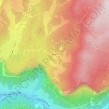 Charmeil topographic map, elevation, terrain
