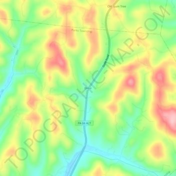 Dime topographic map, elevation, terrain