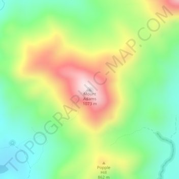 Mount Adams topographic map, elevation, terrain