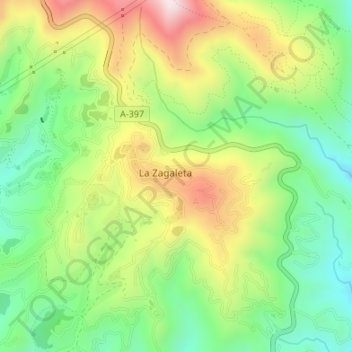 Zagaleta topographic map, elevation, terrain