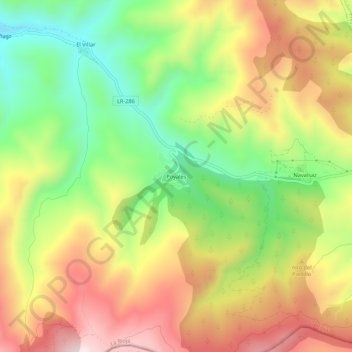 Poyales topographic map, elevation, terrain