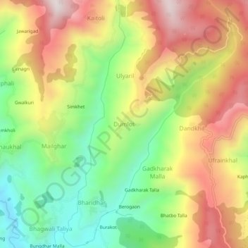Dumlot topographic map, elevation, terrain