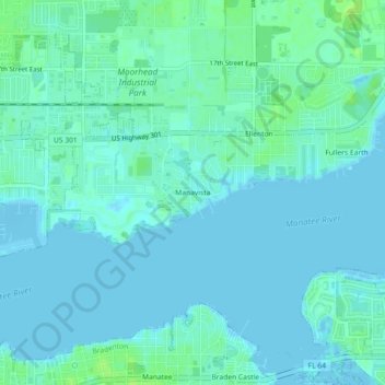 Manavista topographic map, elevation, terrain