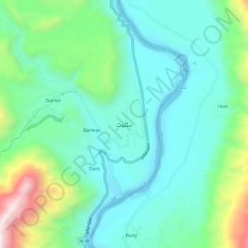 Jaglot topographic map, elevation, terrain