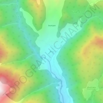 Aru topographic map, elevation, terrain
