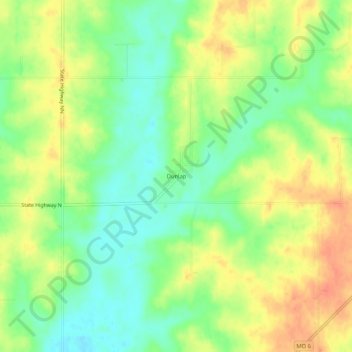 Dunlap topographic map, elevation, terrain