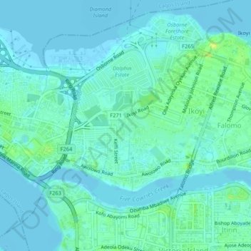 Igbo topographic map, elevation, terrain