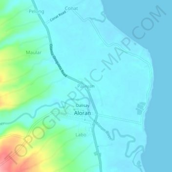 Palayan topographic map, elevation, terrain