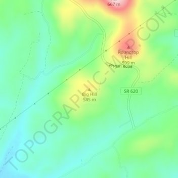 Big Hill topographic map, elevation, terrain