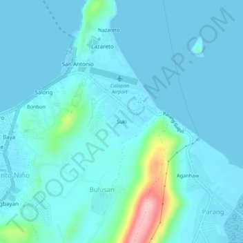 Suki topographic map, elevation, terrain