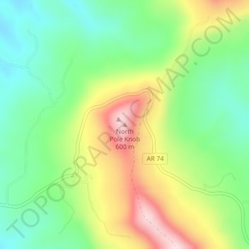 North Pole Knob topographic map, elevation, terrain