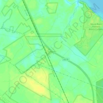 Croatan topographic map, elevation, terrain