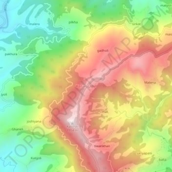 Kasar Devi topographic map, elevation, terrain