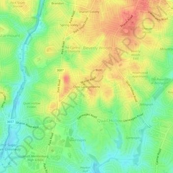 Olde Georgetowne topographic map, elevation, terrain