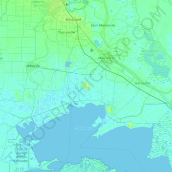 Avery Island topographic map, elevation, terrain