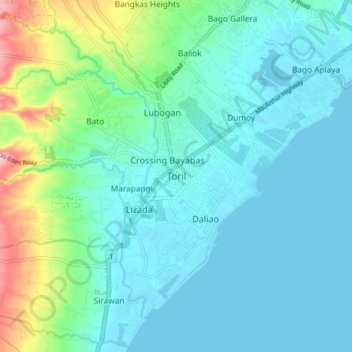 Toril topographic map, elevation, terrain