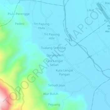Darussalam topographic map, elevation, terrain