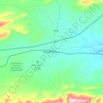 Matjiesfontein topographic map, elevation, terrain
