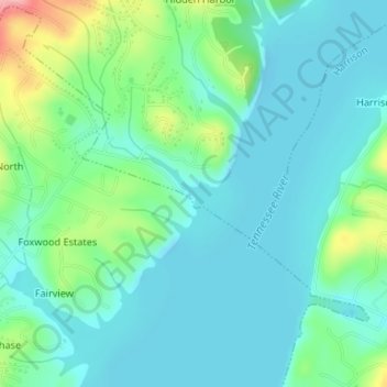 Hixson Marina topographic map, elevation, terrain