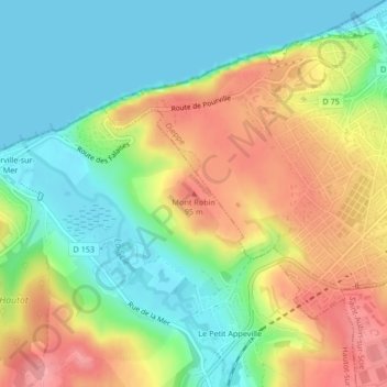 Mont Robin topographic map, elevation, terrain