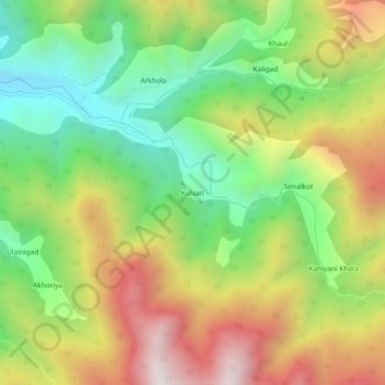 Kulsari topographic map, elevation, terrain