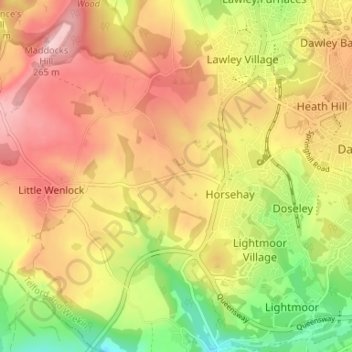 Coalmoor topographic map, elevation, terrain