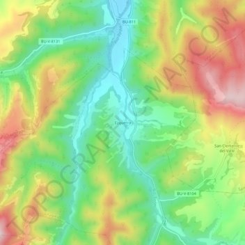 Ezquerra topographic map, elevation, terrain