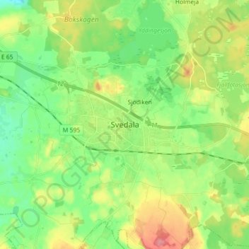 Svedala topographic map, elevation, terrain