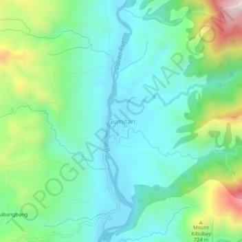 Gumitan topographic map, elevation, terrain