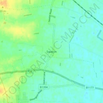 Swaton topographic map, elevation, terrain