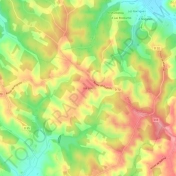 Les Lials topographic map, elevation, terrain