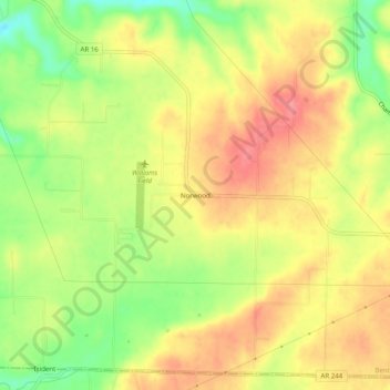 Norwood topographic map, elevation, terrain