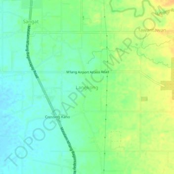 Langkong topographic map, elevation, terrain