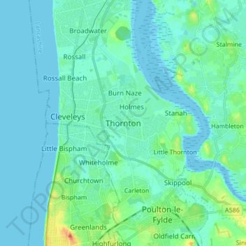 Thornton topographic map, elevation, terrain