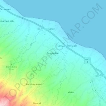 Pangiyahan topographic map, elevation, terrain