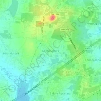 Chimasandra topographic map, elevation, terrain