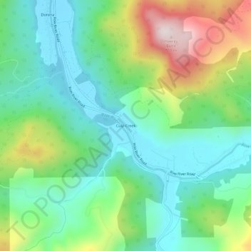 Culp Creek topographic map, elevation, terrain