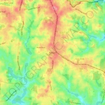 Redan topographic map, elevation, terrain