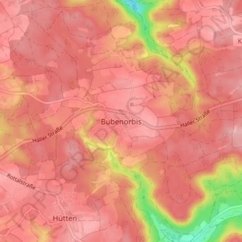 Bubenorbis topographic map, elevation, terrain