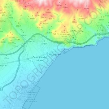 Aguadulce topographic map, elevation, terrain