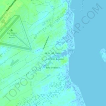 White Hall Estates topographic map, elevation, terrain