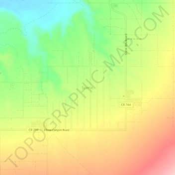 Scenic topographic map, elevation, terrain